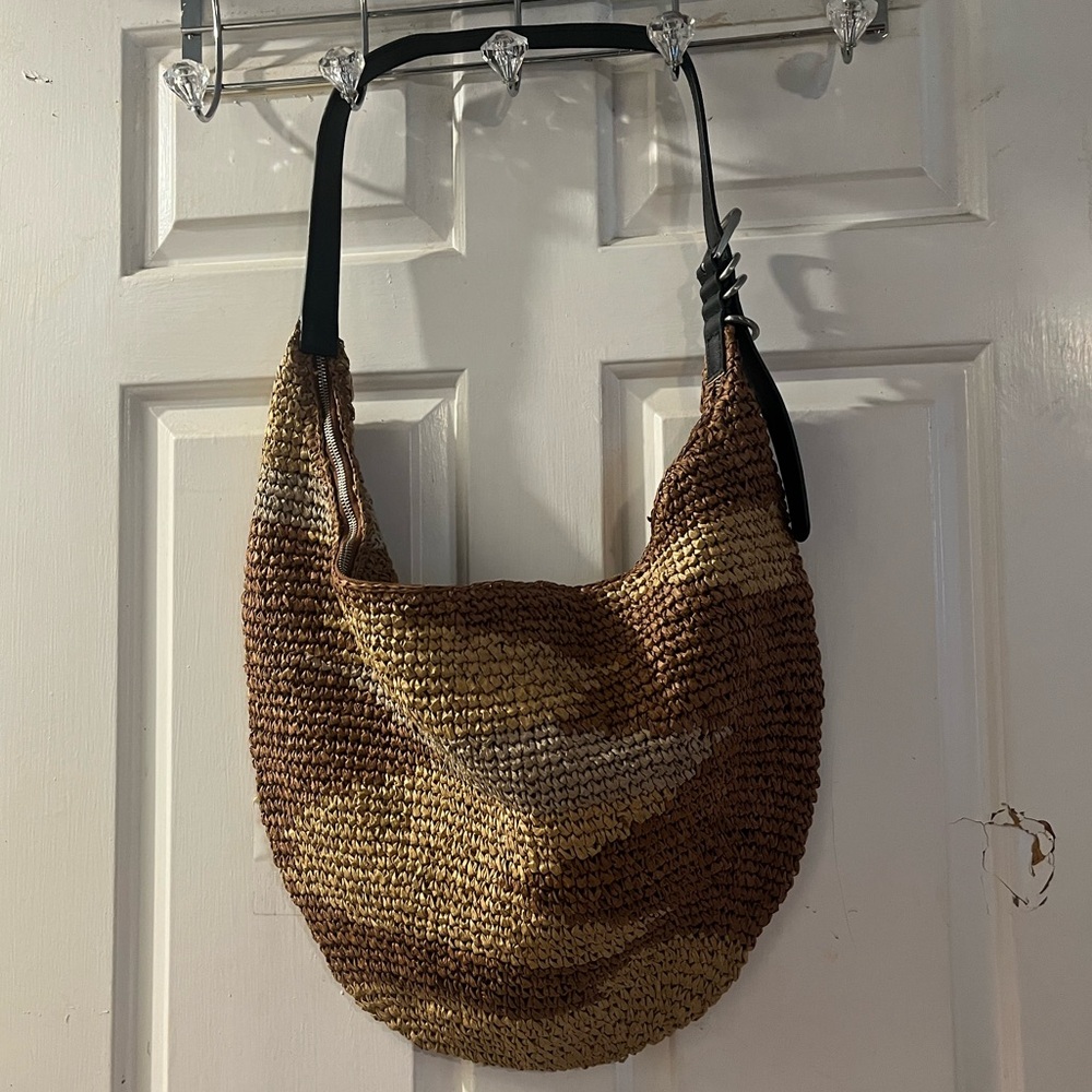 Free People Multitone Woven Hobo Bag
